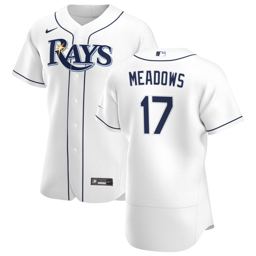 Tampa Bay Rays #17 Austin Meadows Men Nike White Home 2020 Authentic Player MLB Jersey